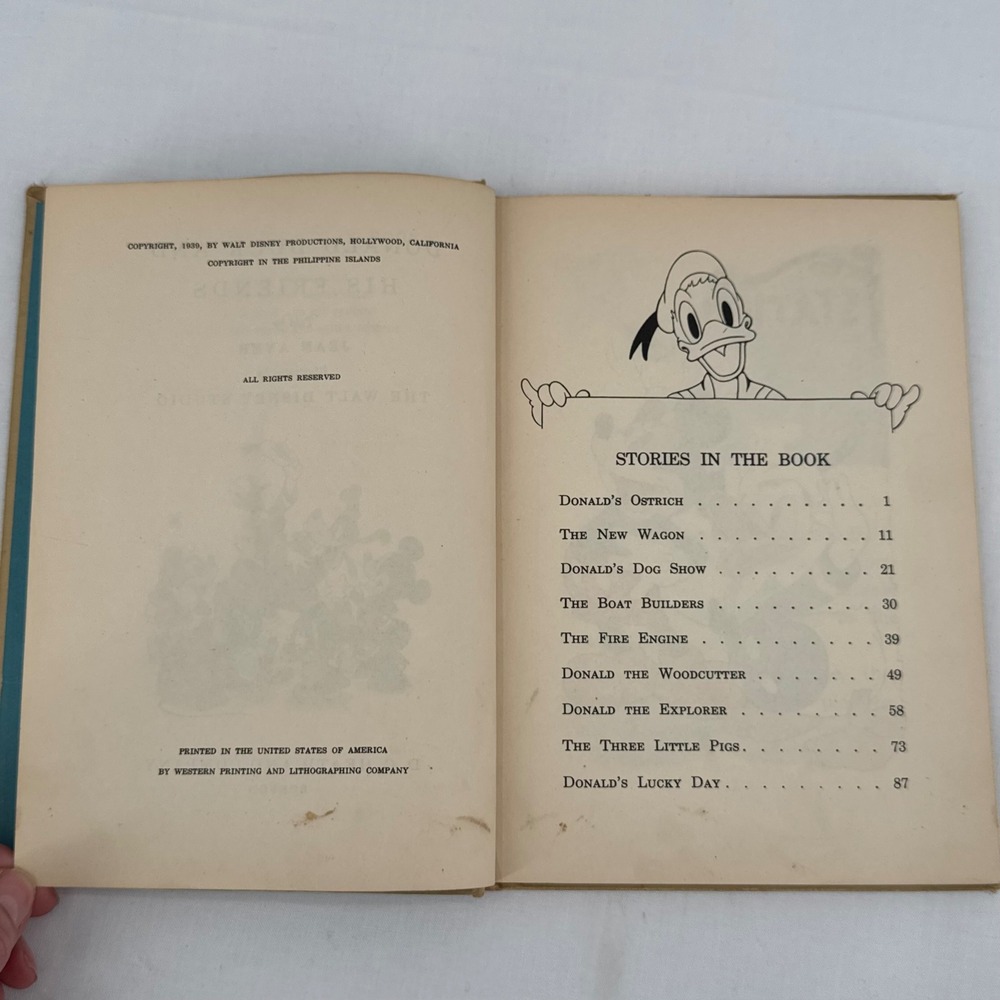 Vintage 1939 Donald Duck and His Friends Hardcover 1st Edition Book Walt Disney - Picture 6 of 9